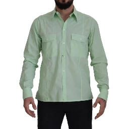 Mint Green Long Sleeves Button Down Shirt