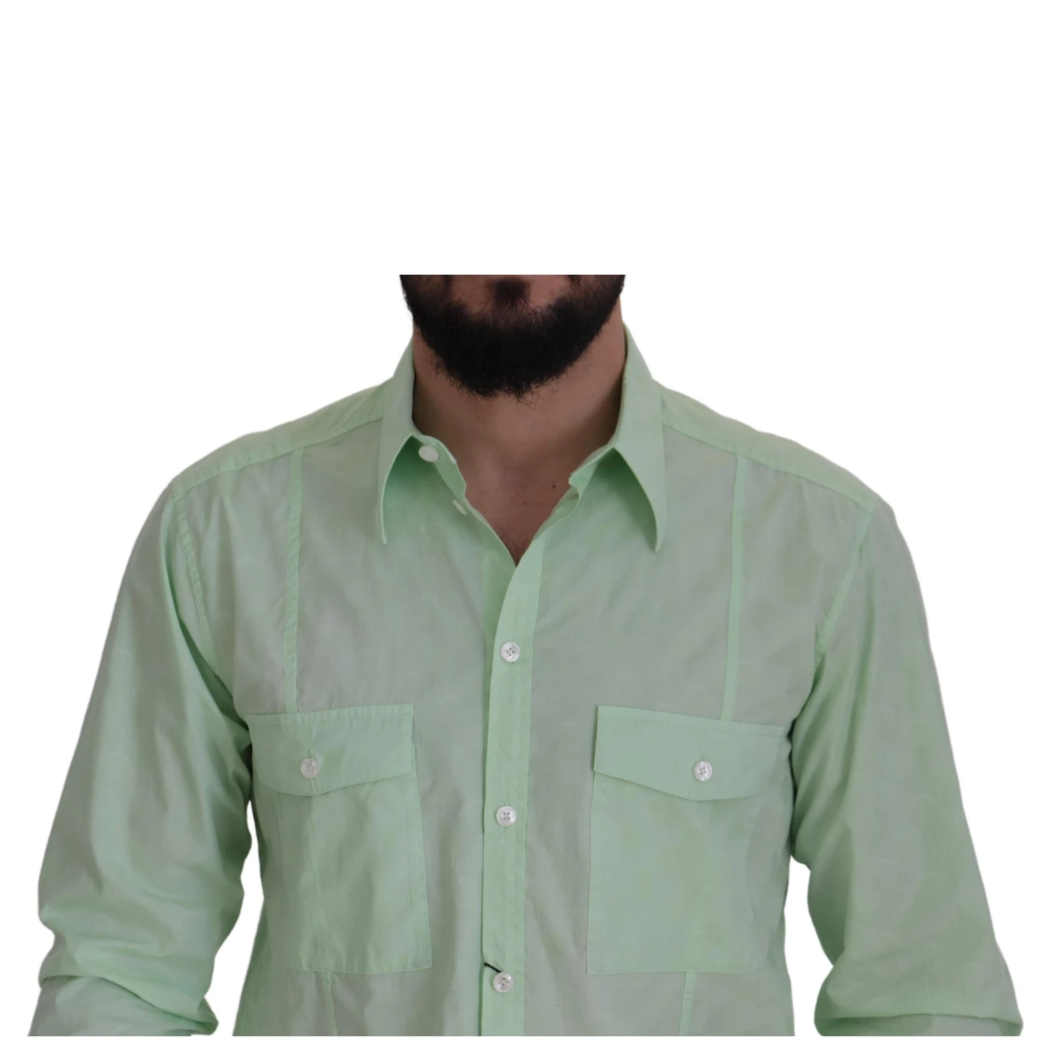Mint Green Long Sleeves Button Down Shirt