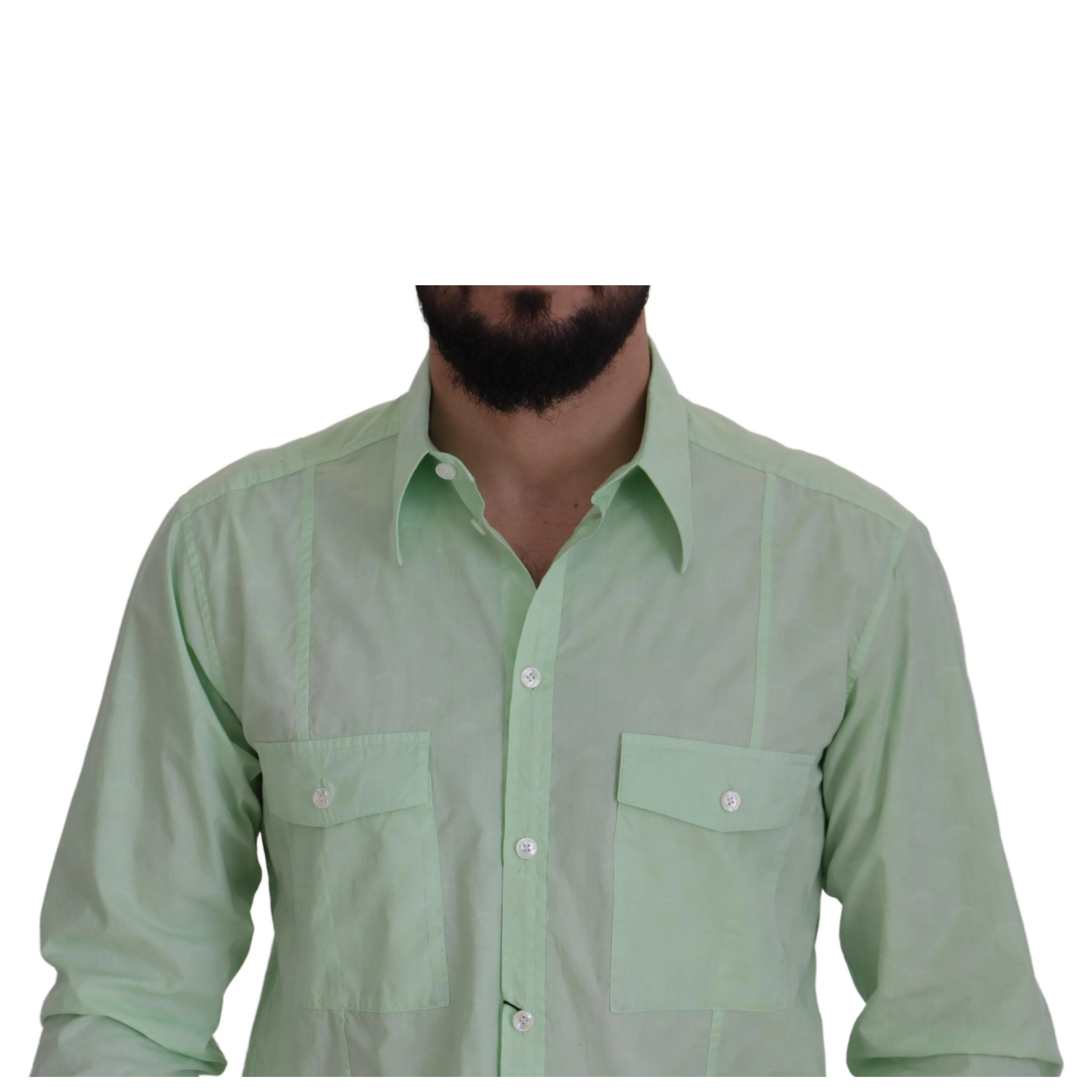 Mint Green Long Sleeves Button Down Shirt