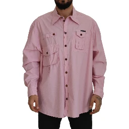 Pink Casual Button Down Long Sleeves Shirt