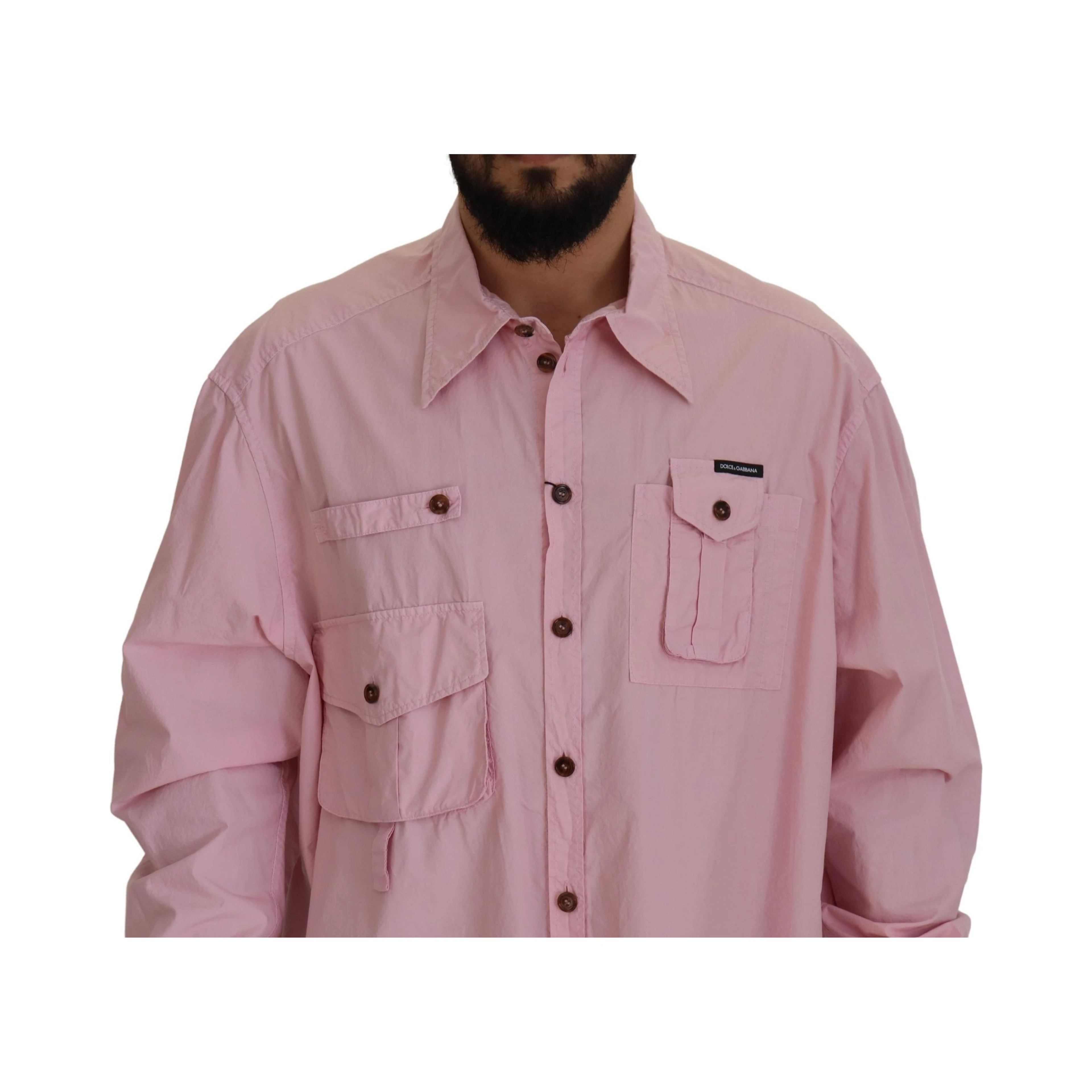 Pink Casual Button Down Long Sleeves Shirt