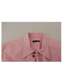 Pink Casual Button Down Long Sleeves Shirt