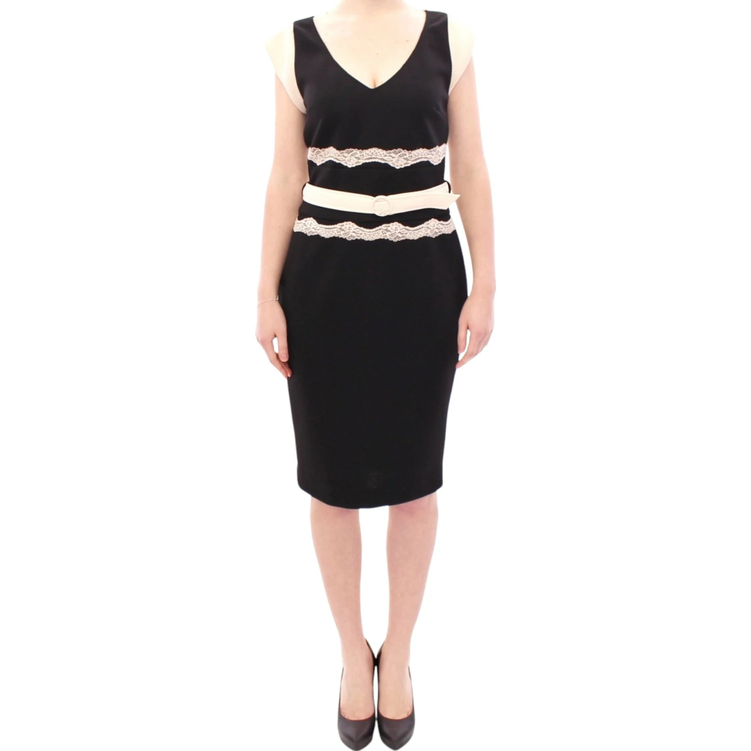 Black lace sheath dress