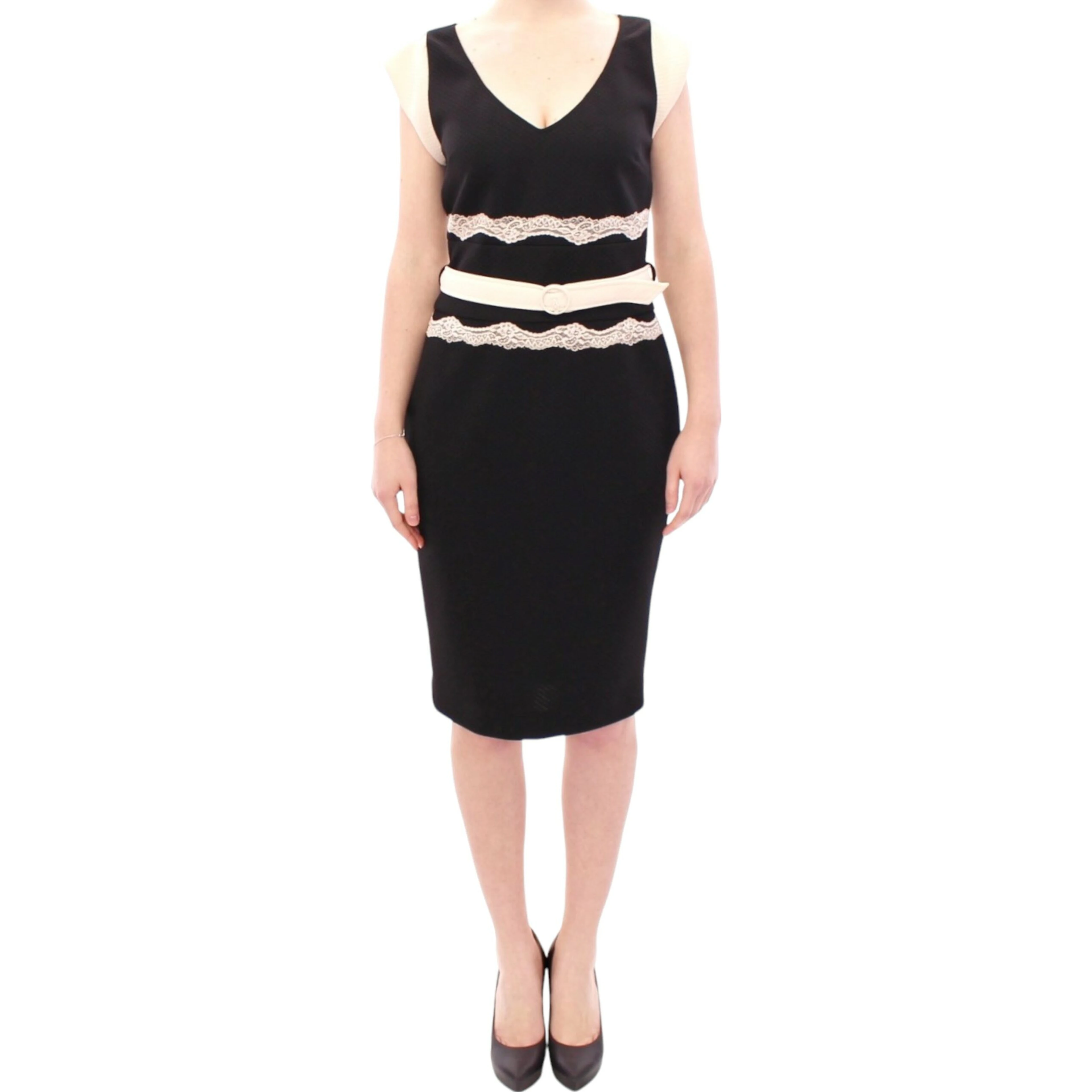 Black lace sheath dress