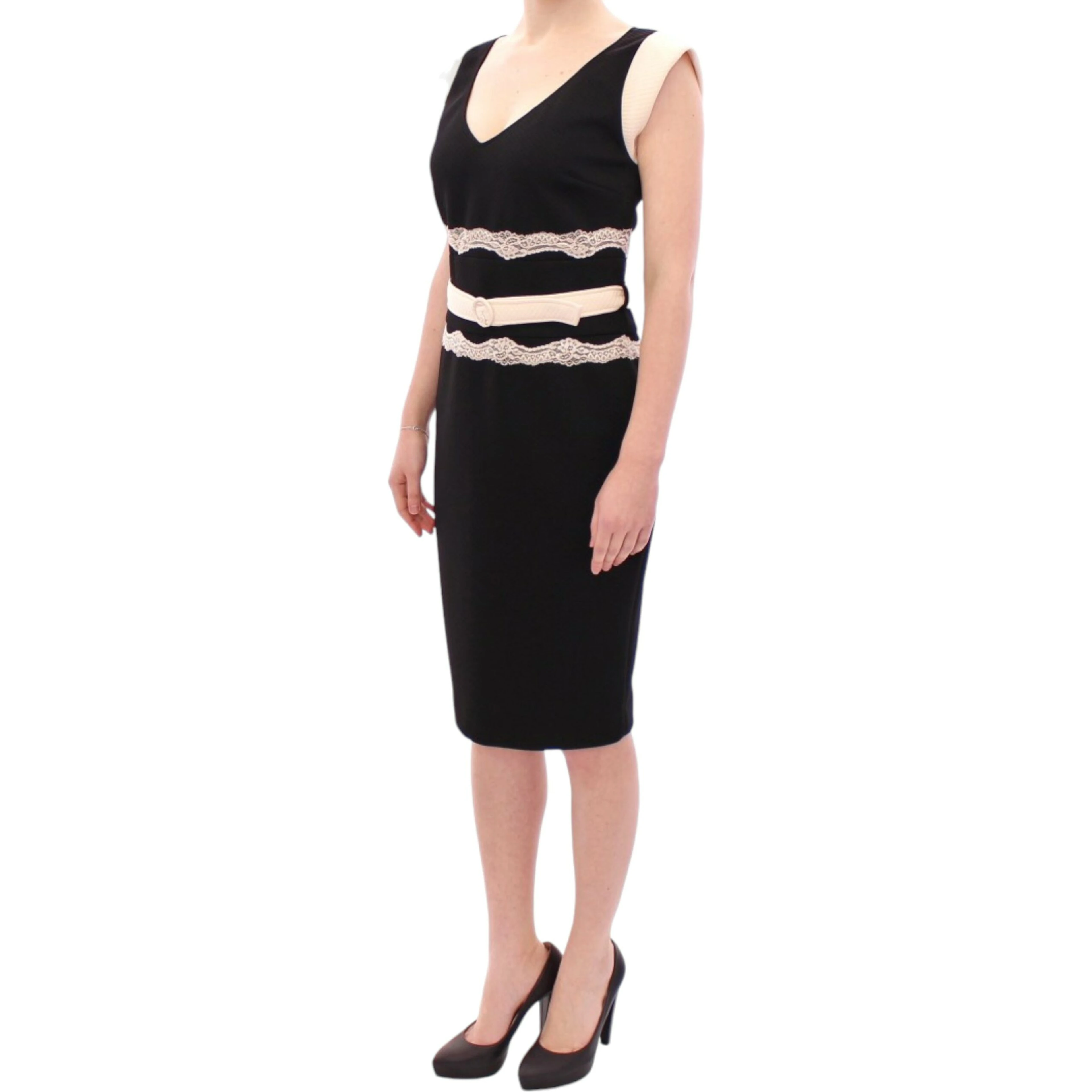 Black lace sheath dress