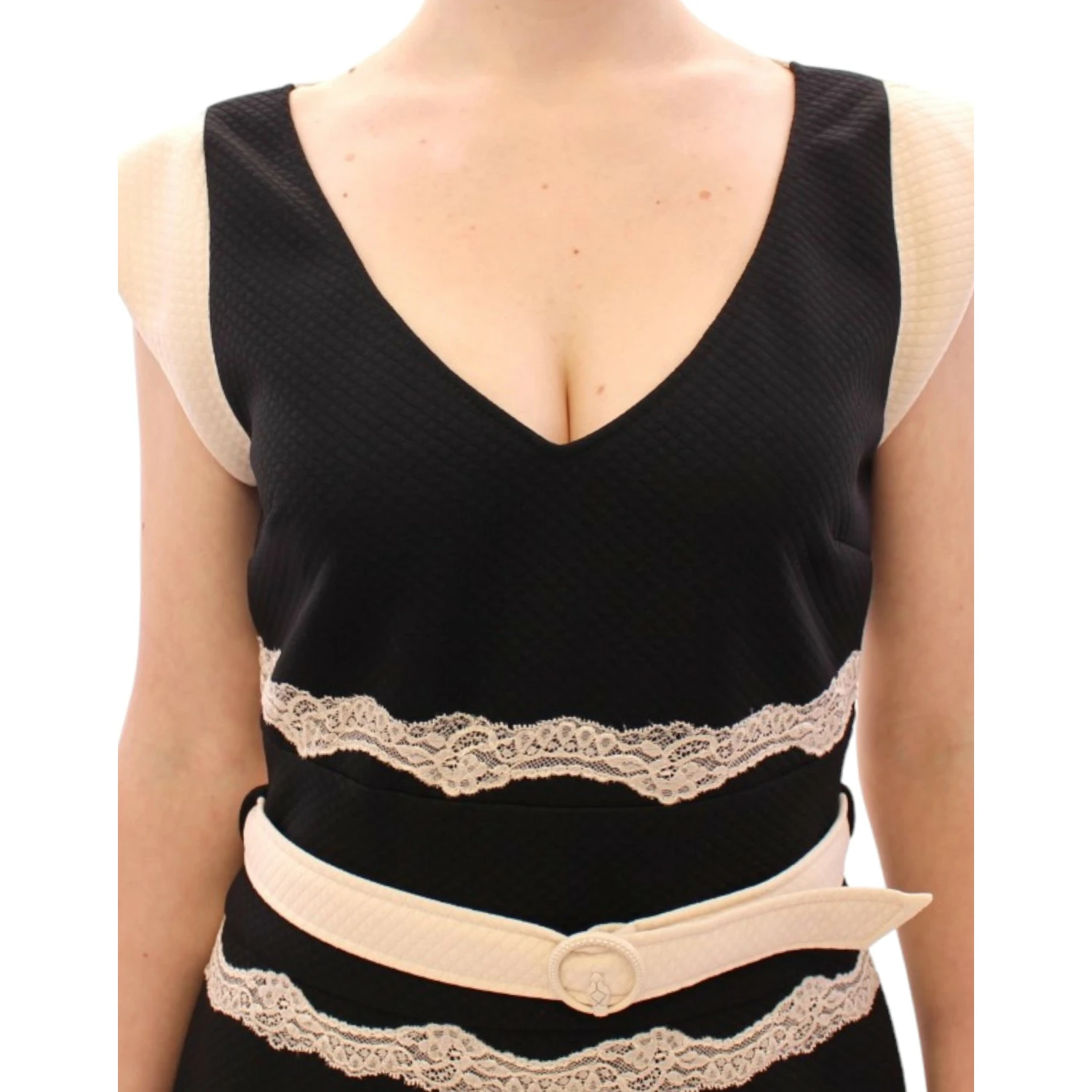 Black lace sheath dress