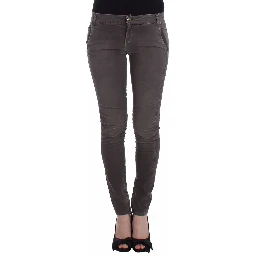 Gray Slim Jeans Denim Pants Skinny Leg Stretch