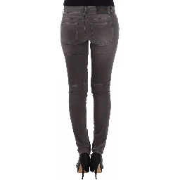 Gray Slim Jeans Denim Pants Skinny Leg Stretch