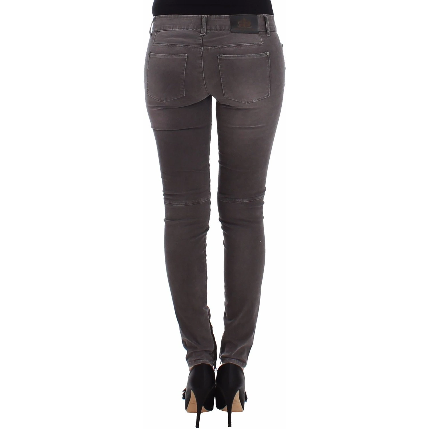 Gray Slim Jeans Denim Pants Skinny Leg Stretch