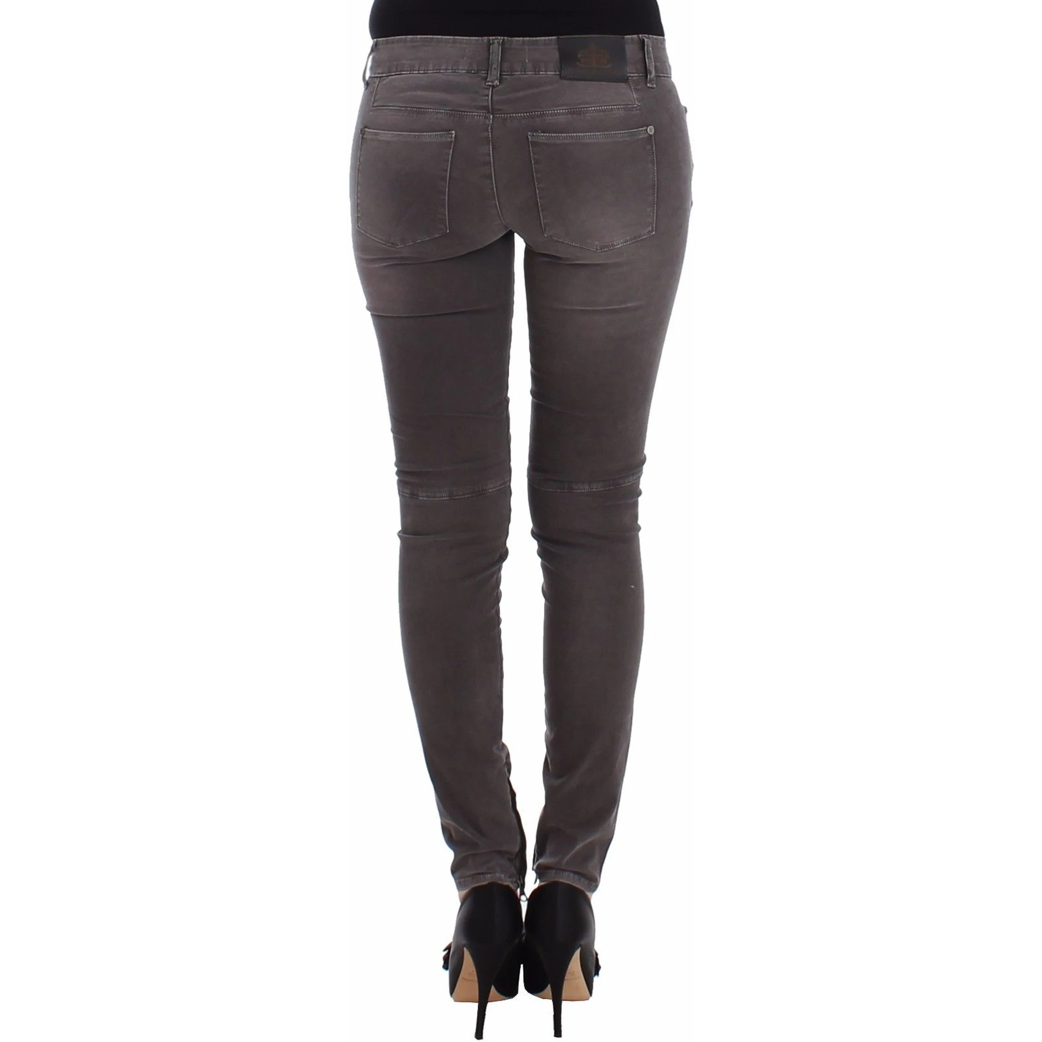 Gray Slim Jeans Denim Pants Skinny Leg Stretch