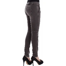 Gray Slim Jeans Denim Pants Skinny Leg Stretch