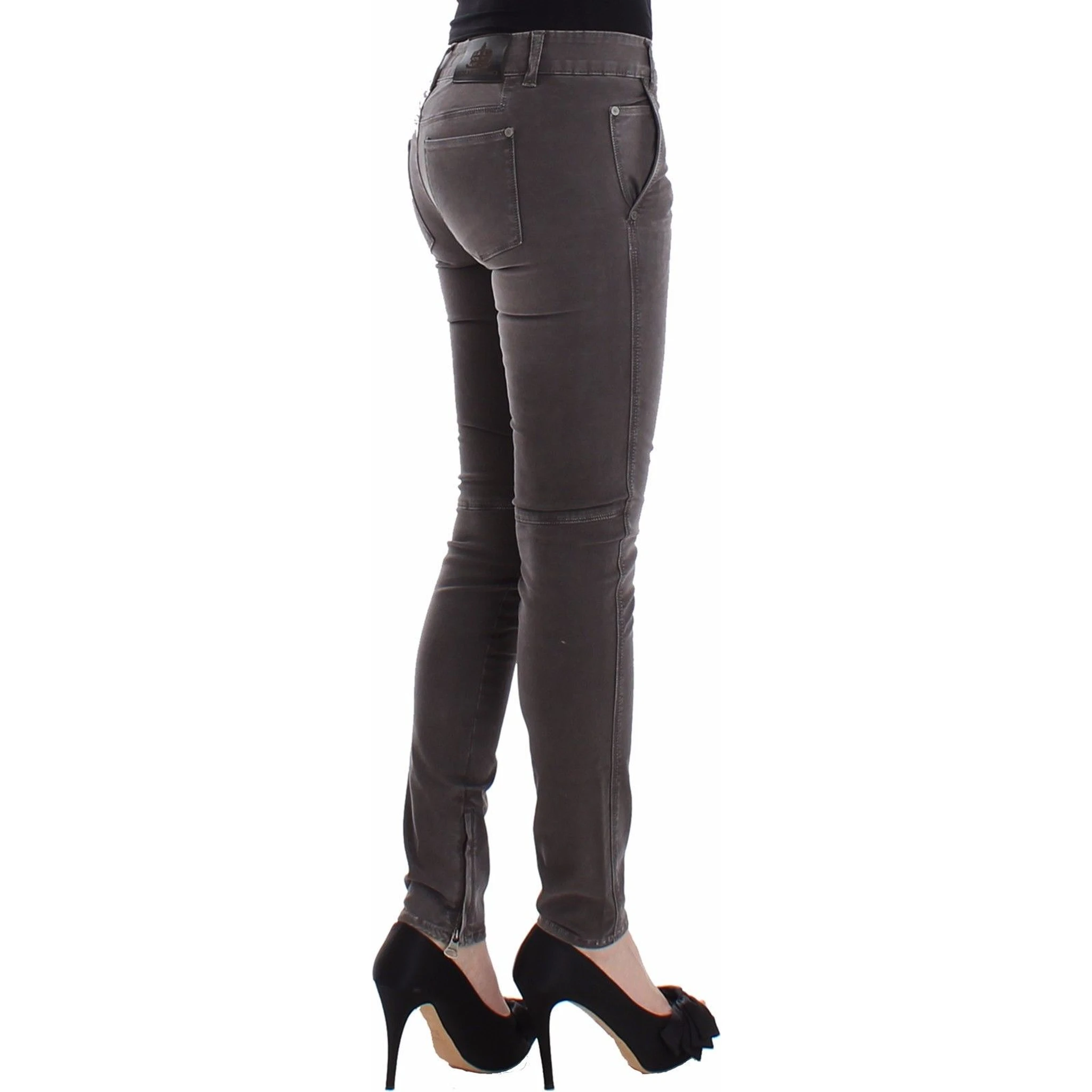 Gray Slim Jeans Denim Pants Skinny Leg Stretch