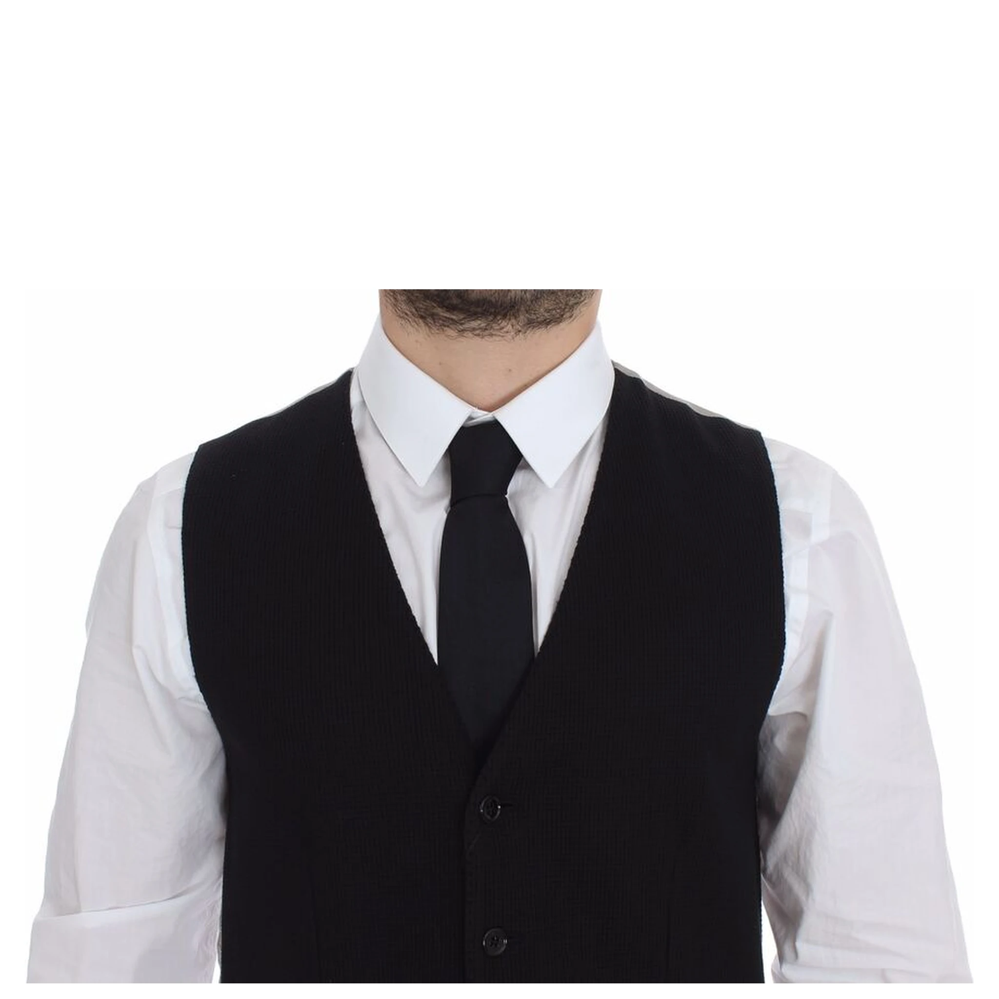 Black Cotton Dress Vest Blazer Jacket