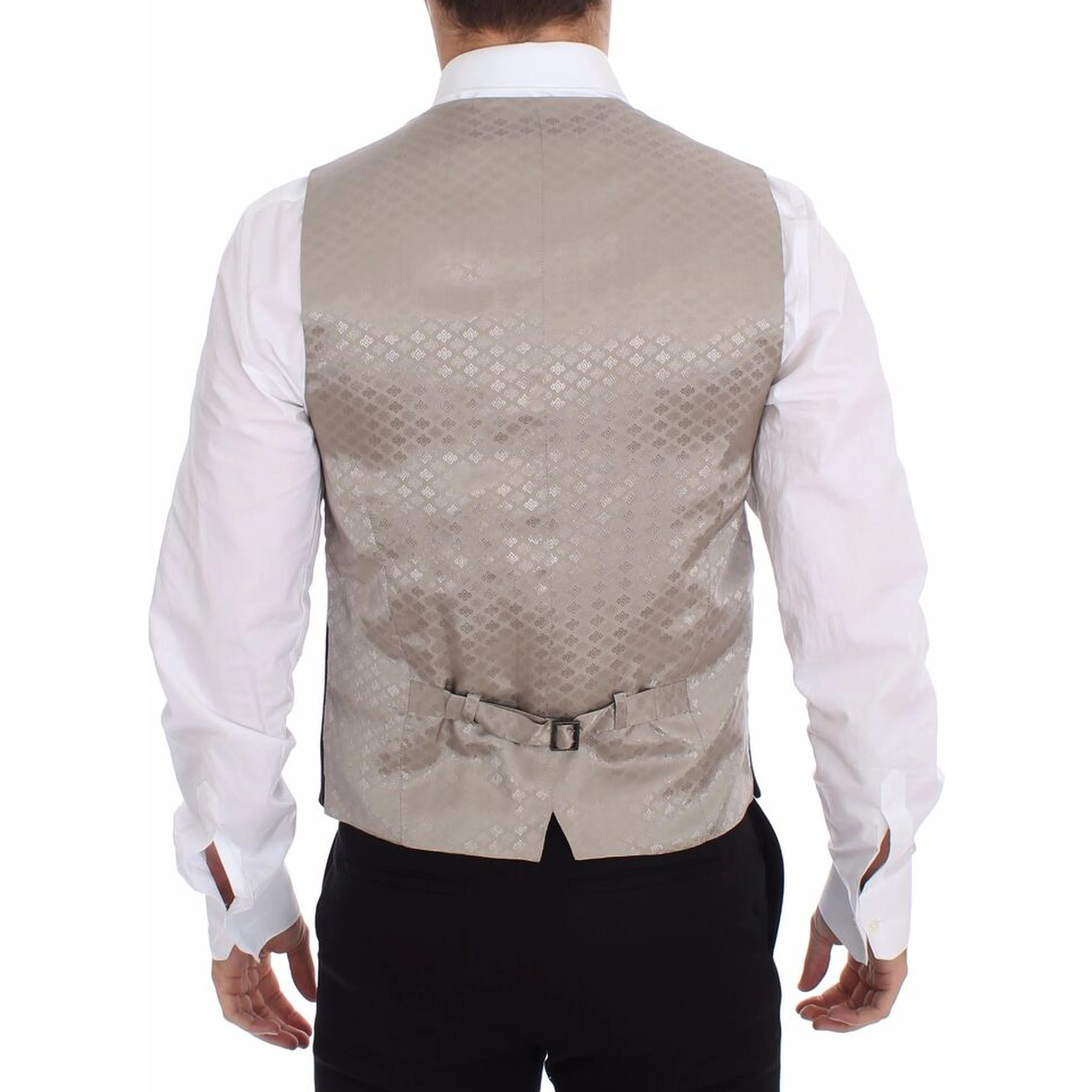 Black Cotton Dress Vest Blazer Jacket