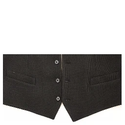 Black Cotton Dress Vest Blazer Jacket