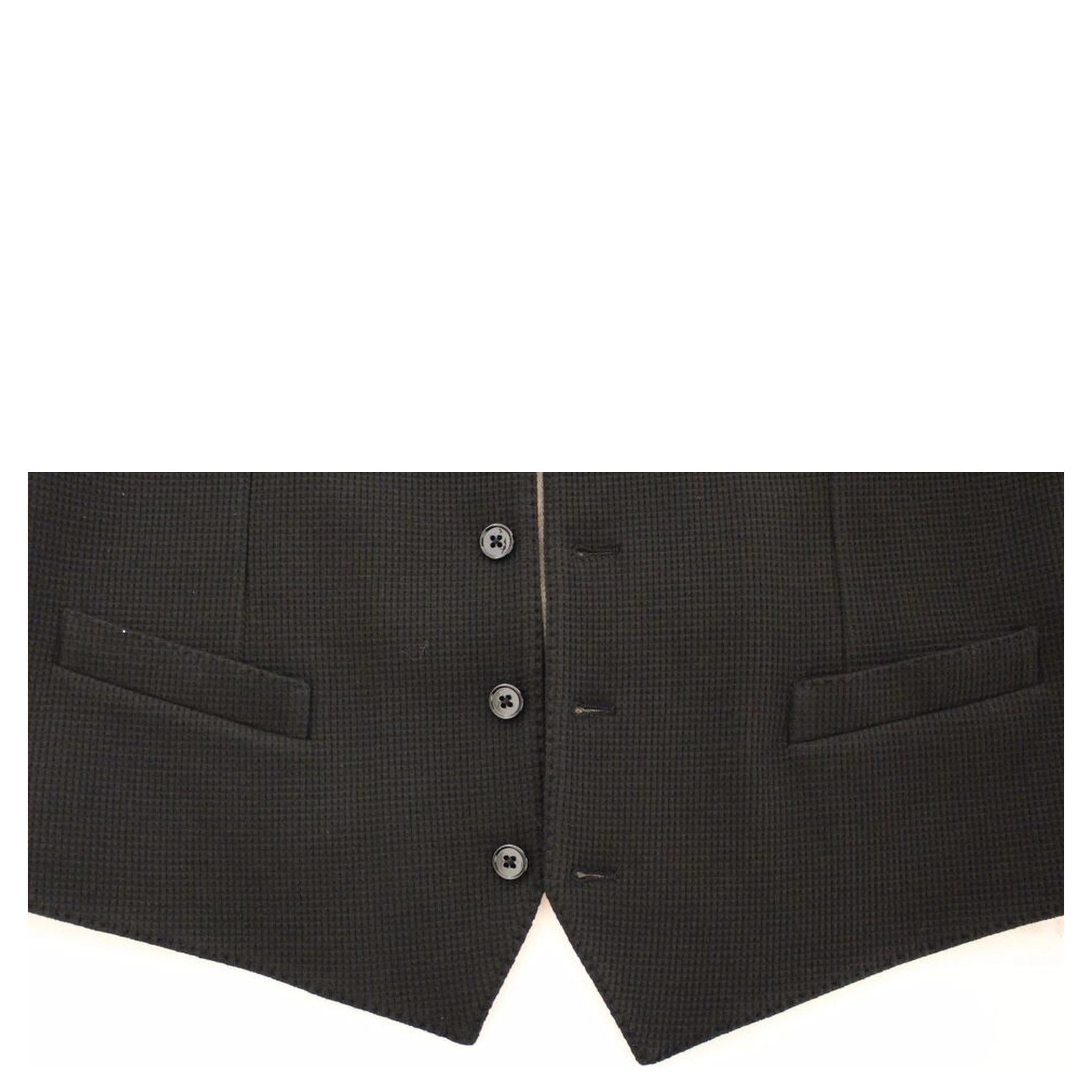 Black Cotton Dress Vest Blazer Jacket