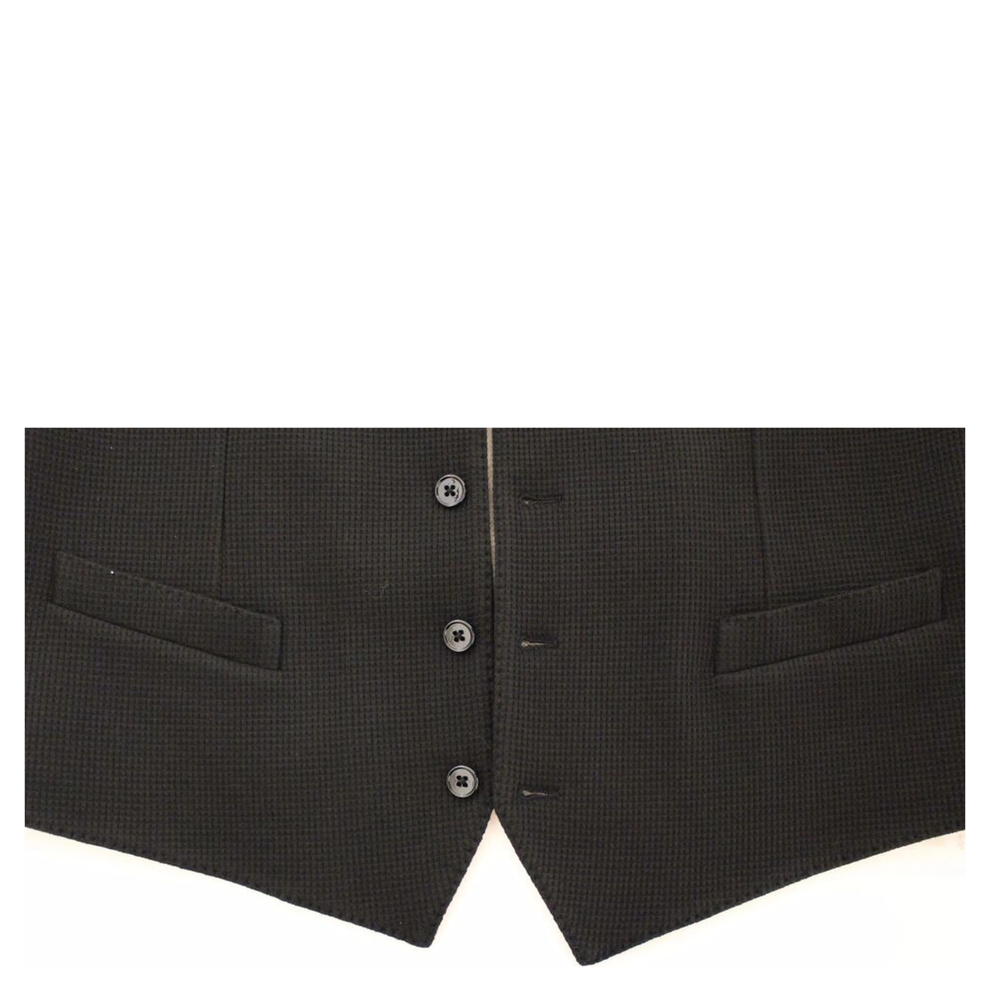 Black Cotton Dress Vest Blazer Jacket