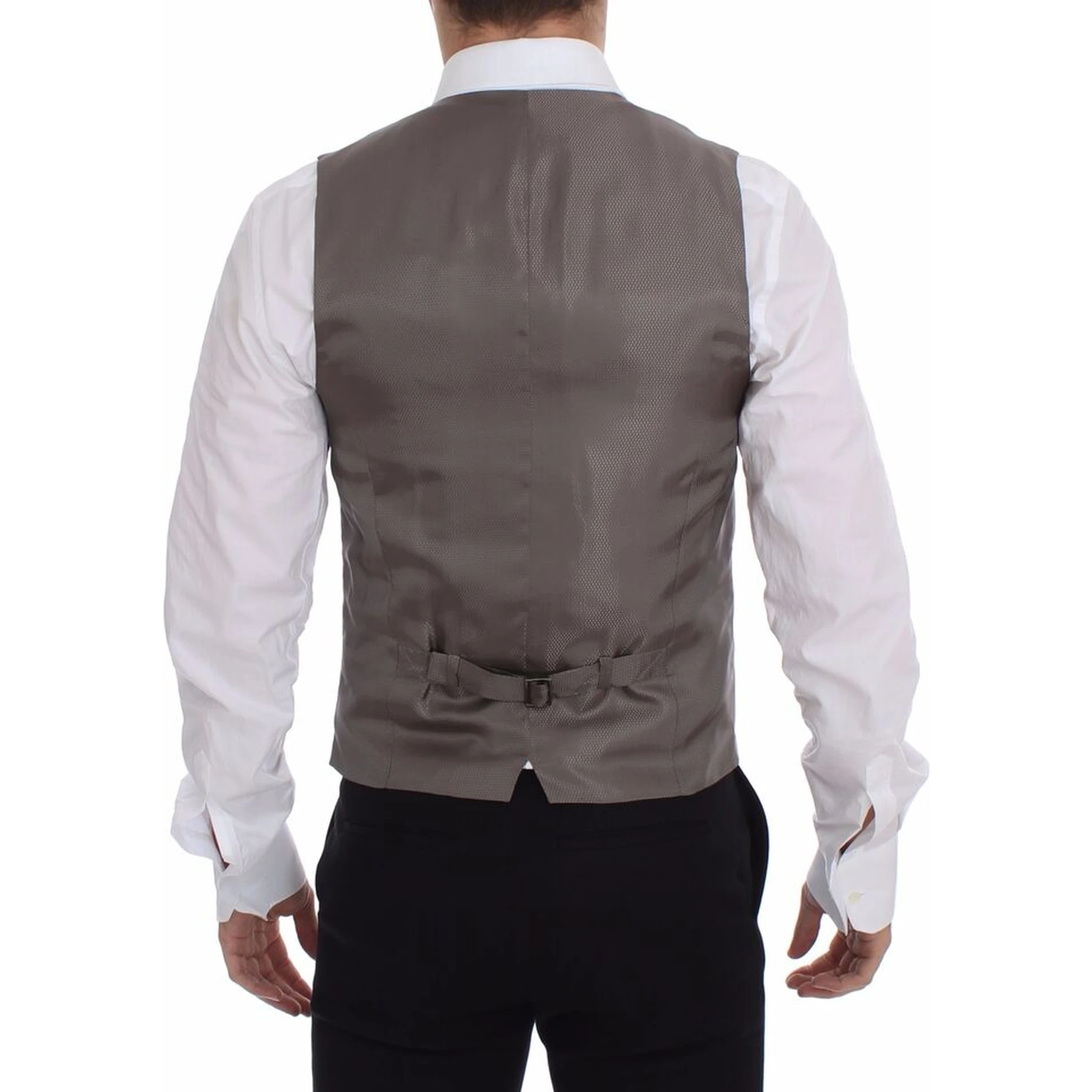 Beige Cotton Dress Vest Blazer Jacket