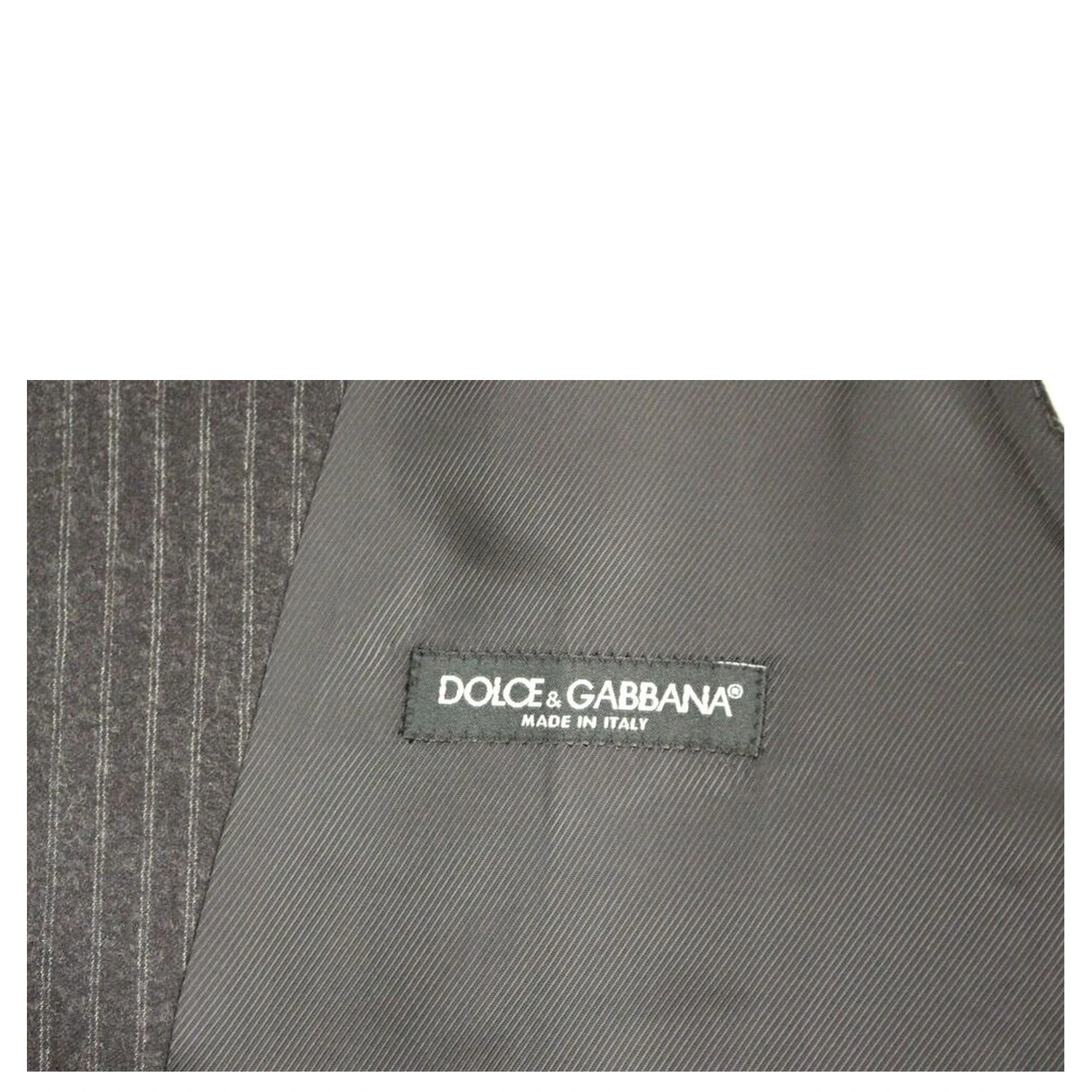 Gray Striped Wool Single Breasted Vest