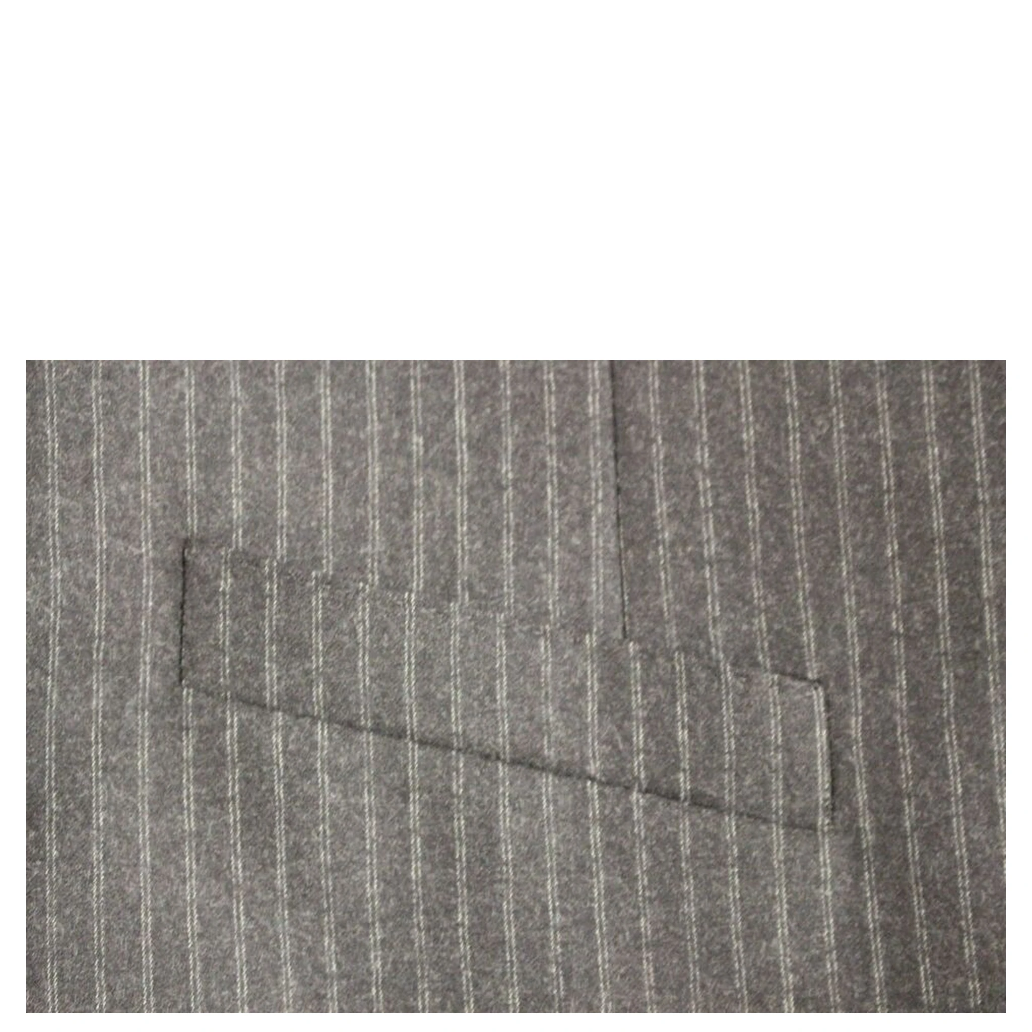 Gray Striped Wool Single Breasted Vest