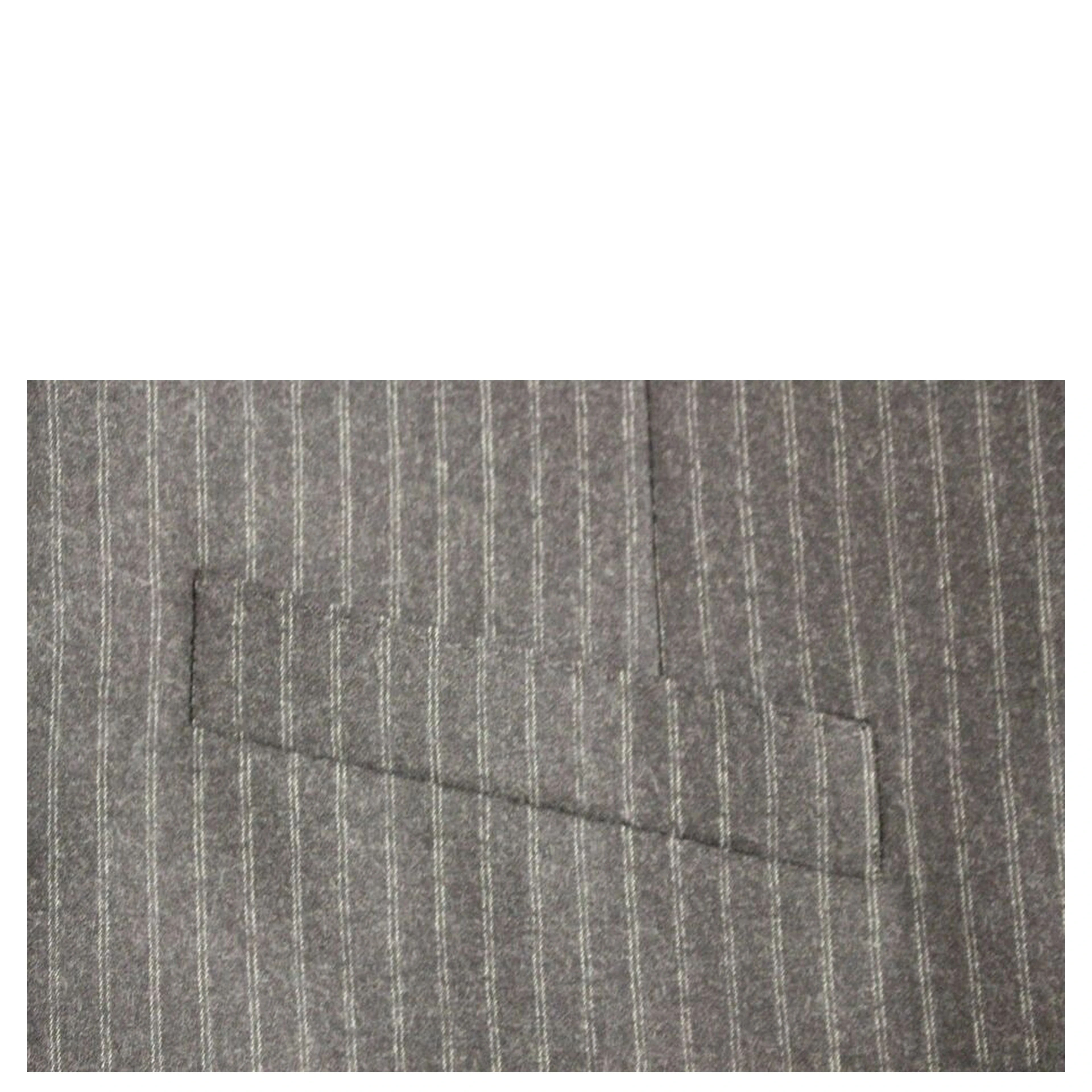 Gray Striped Wool Single Breasted Vest