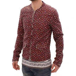 Bordeaux Leather Boxer Print Jacket Coat