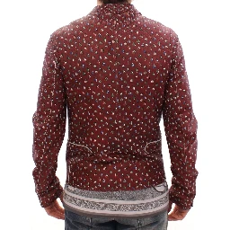 Bordeaux Leather Boxer Print Jacket Coat