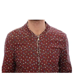Bordeaux Leather Boxer Print Jacket Coat