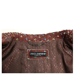Bordeaux Leather Boxer Print Jacket Coat