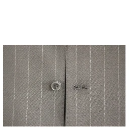 Black Striped Wool Logo Vest