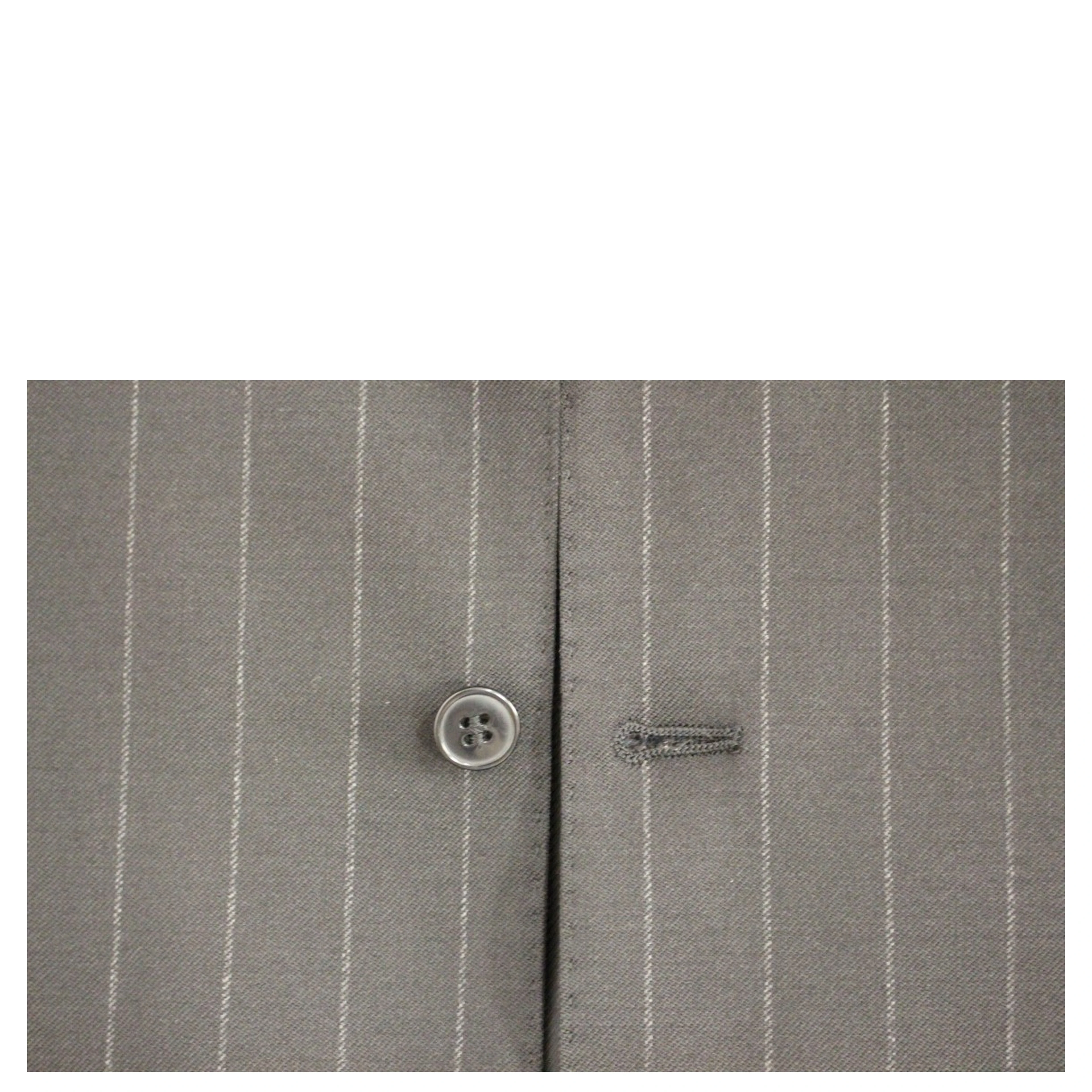 Black Striped Wool Logo Vest