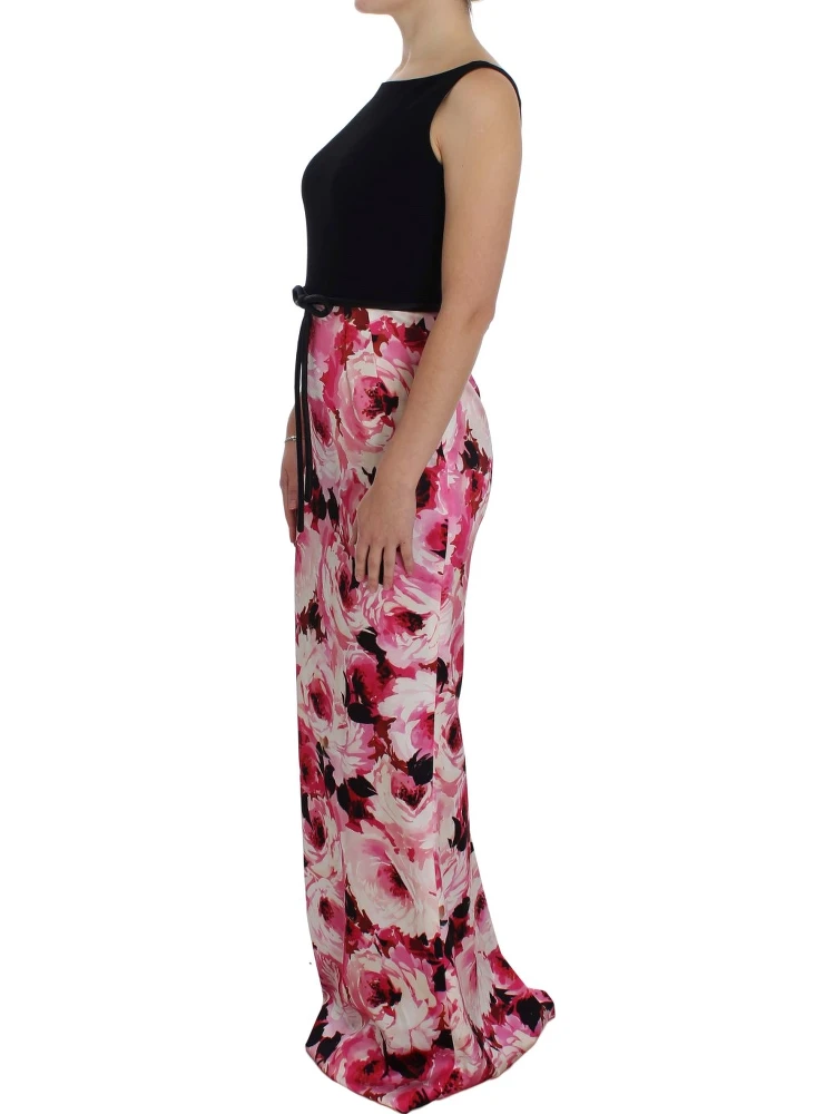 Pink Floral Print Long Maxi Sheath Dress alternative