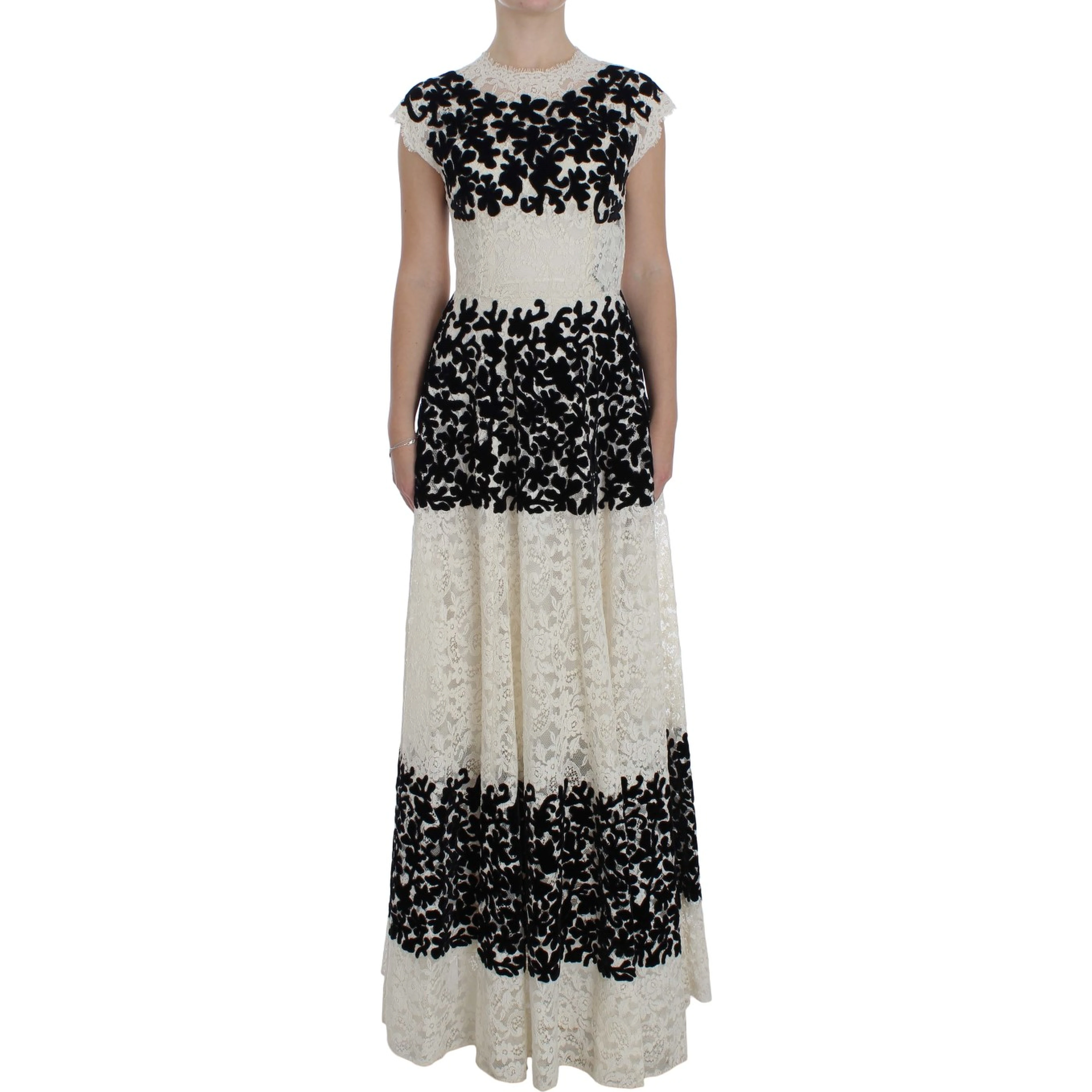 Floral Lace Ricamo Long Ball Maxi Dress