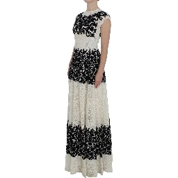 Floral Lace Ricamo Long Ball Maxi Dress