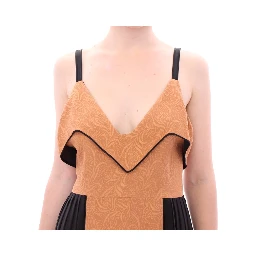 Black Bronze Silk Sleeveless Above Sheath Dress