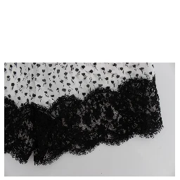 White Black Floral Lace Silk Sleepwear Shorts