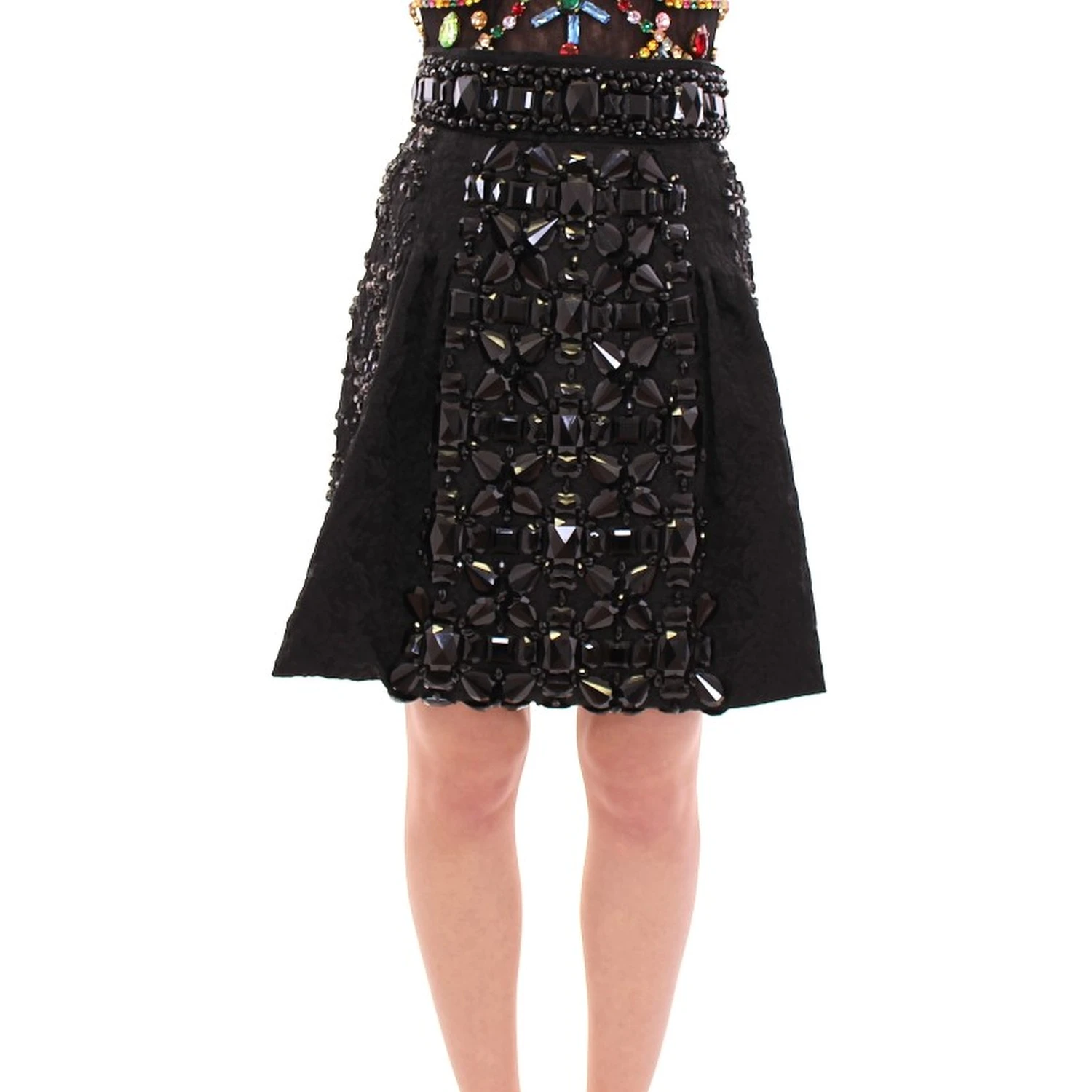 Black Crystal Handmade Above Knee Skirt