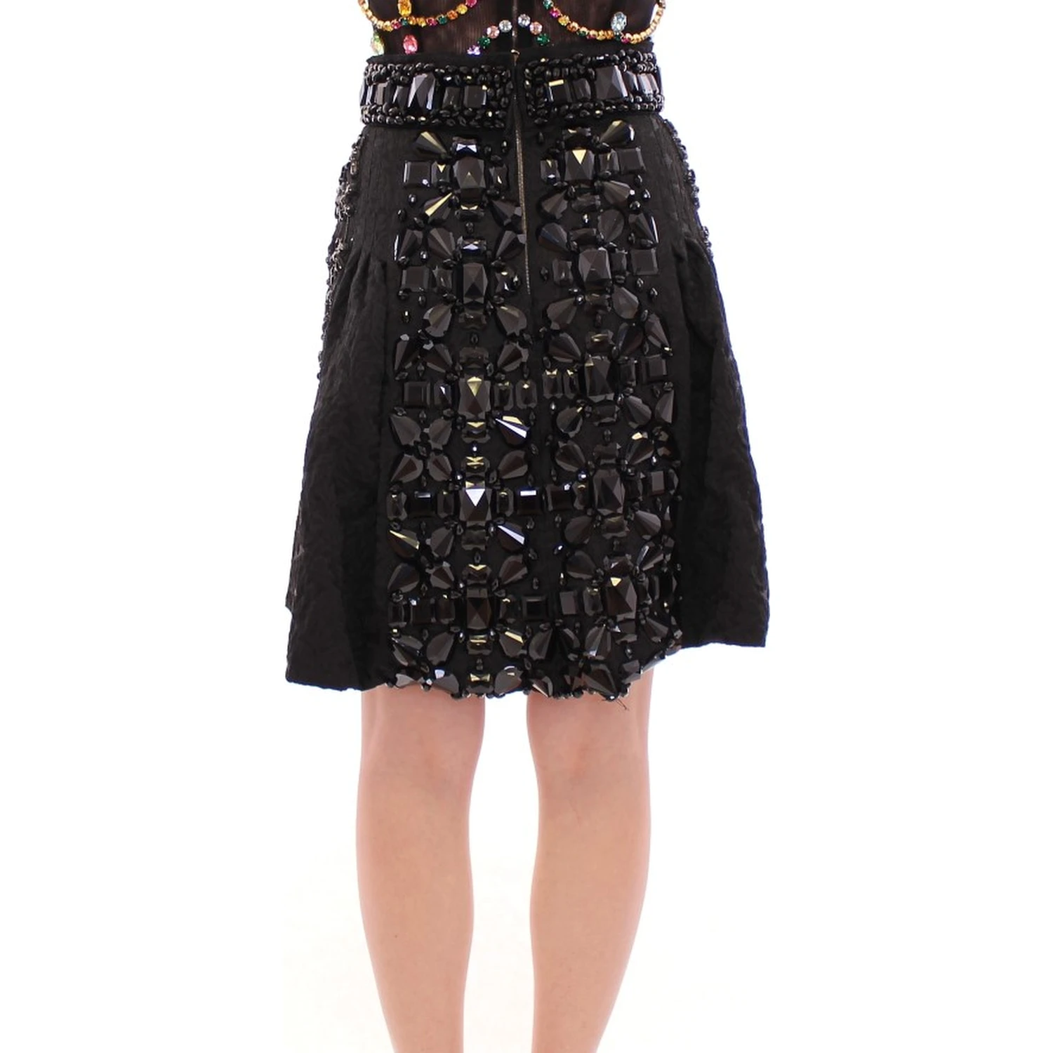 Black Crystal Handmade Above Knee Skirt