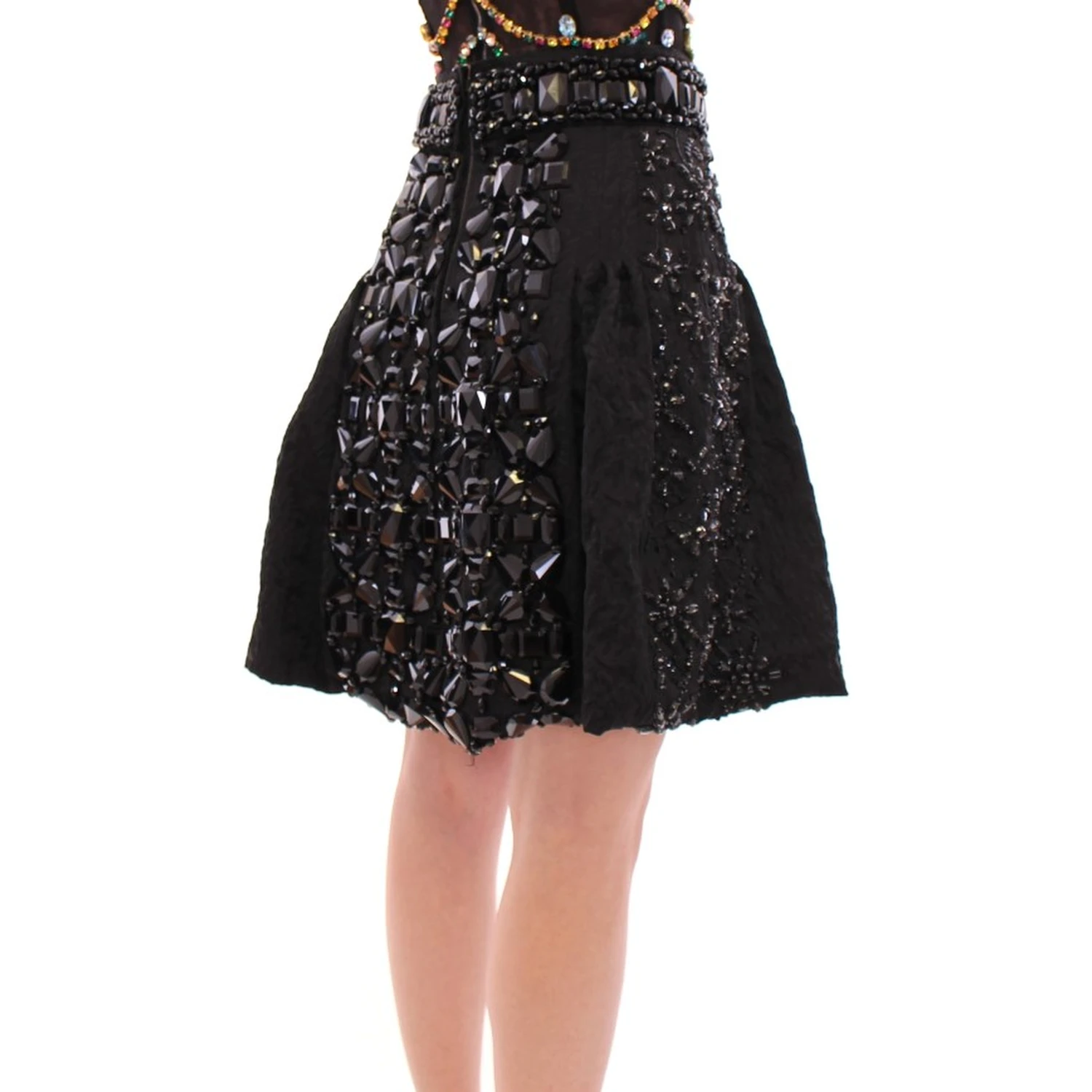 Black Crystal Handmade Above Knee Skirt