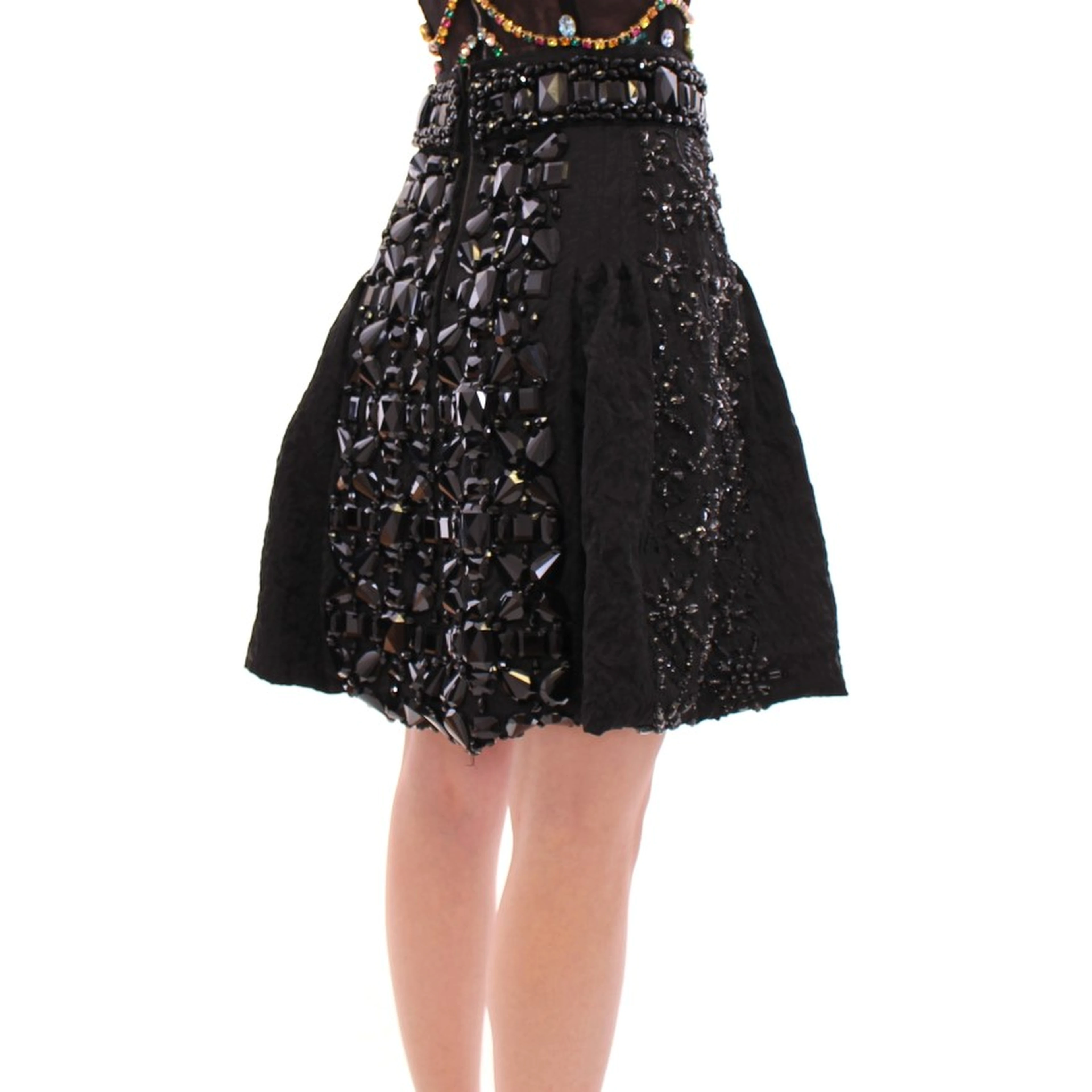 Black Crystal Handmade Above Knee Skirt