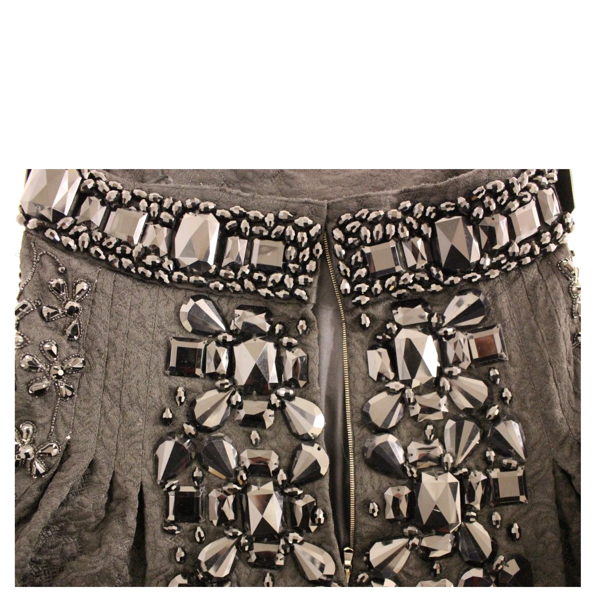 Black Crystal Handmade Above Knee Skirt