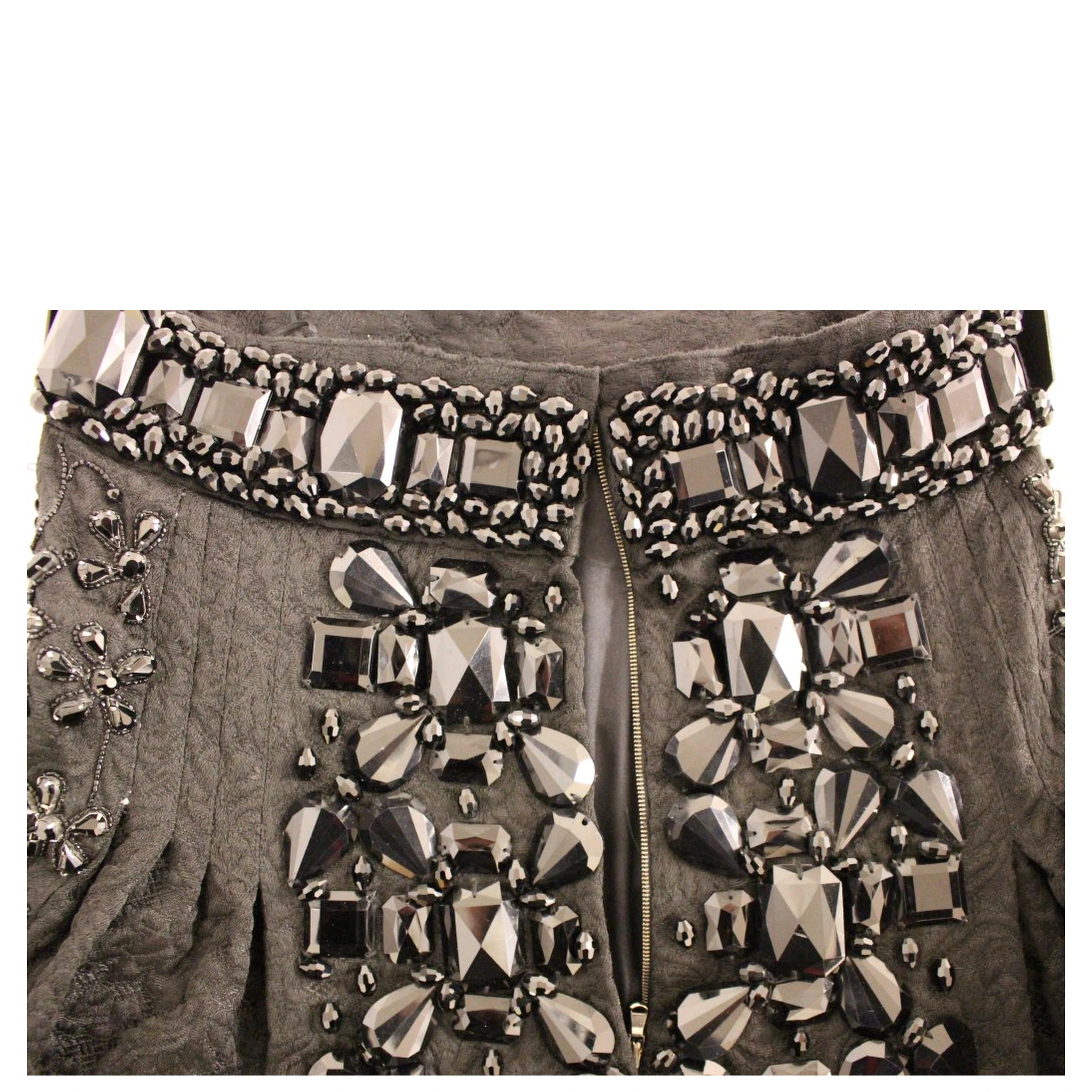 Black Crystal Handmade Above Knee Skirt