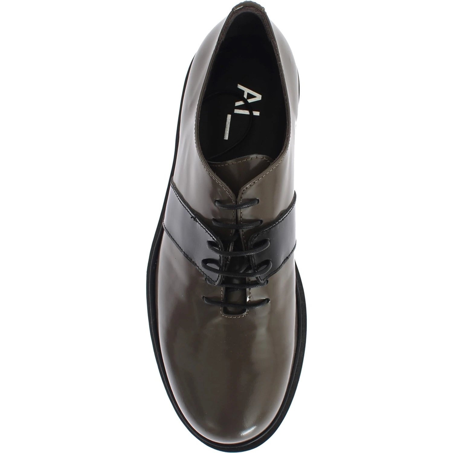 Gray Brown Leather Laceups Shoes