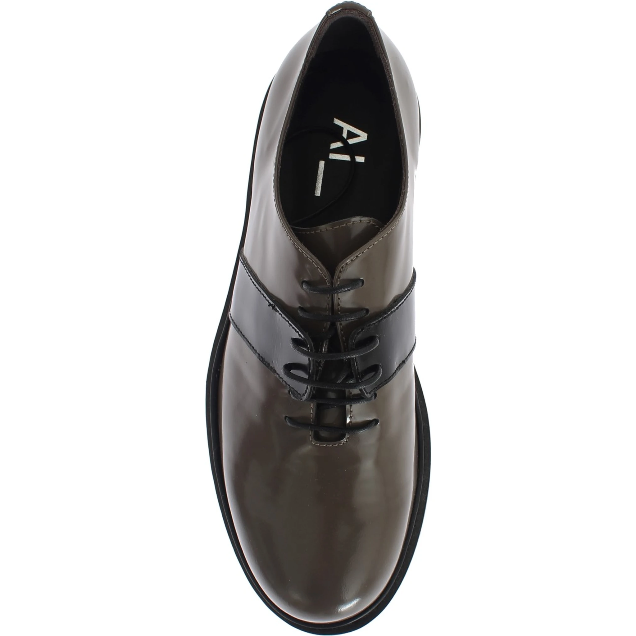 Gray Brown Leather Laceups Shoes