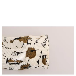 White Silk JAZZ Motive Print Shirt