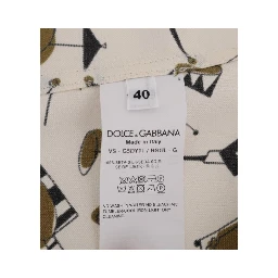 White Silk JAZZ Motive Print Shirt