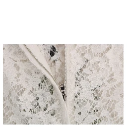 White Crystal Embellished Lace Blouse