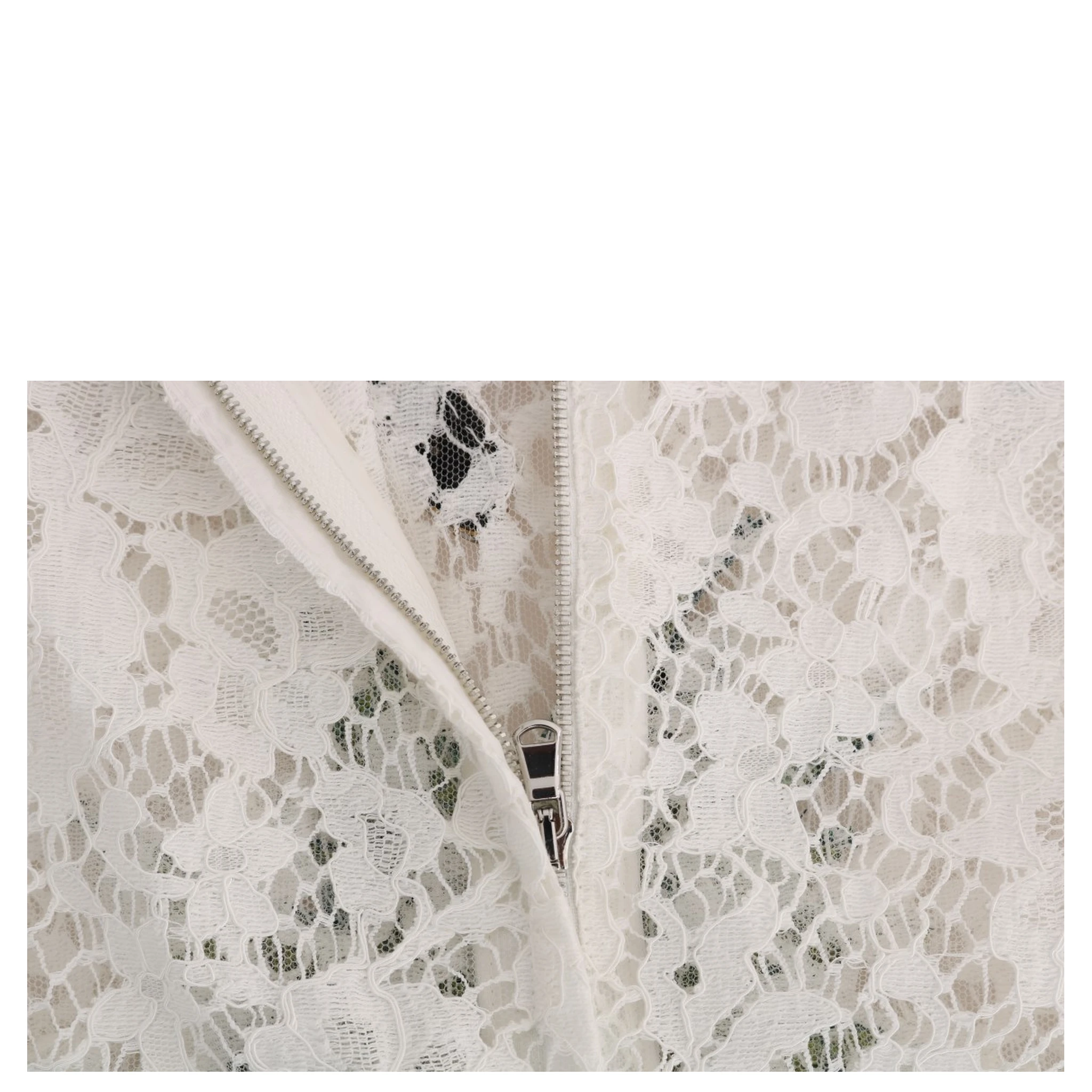 White Crystal Embellished Lace Blouse