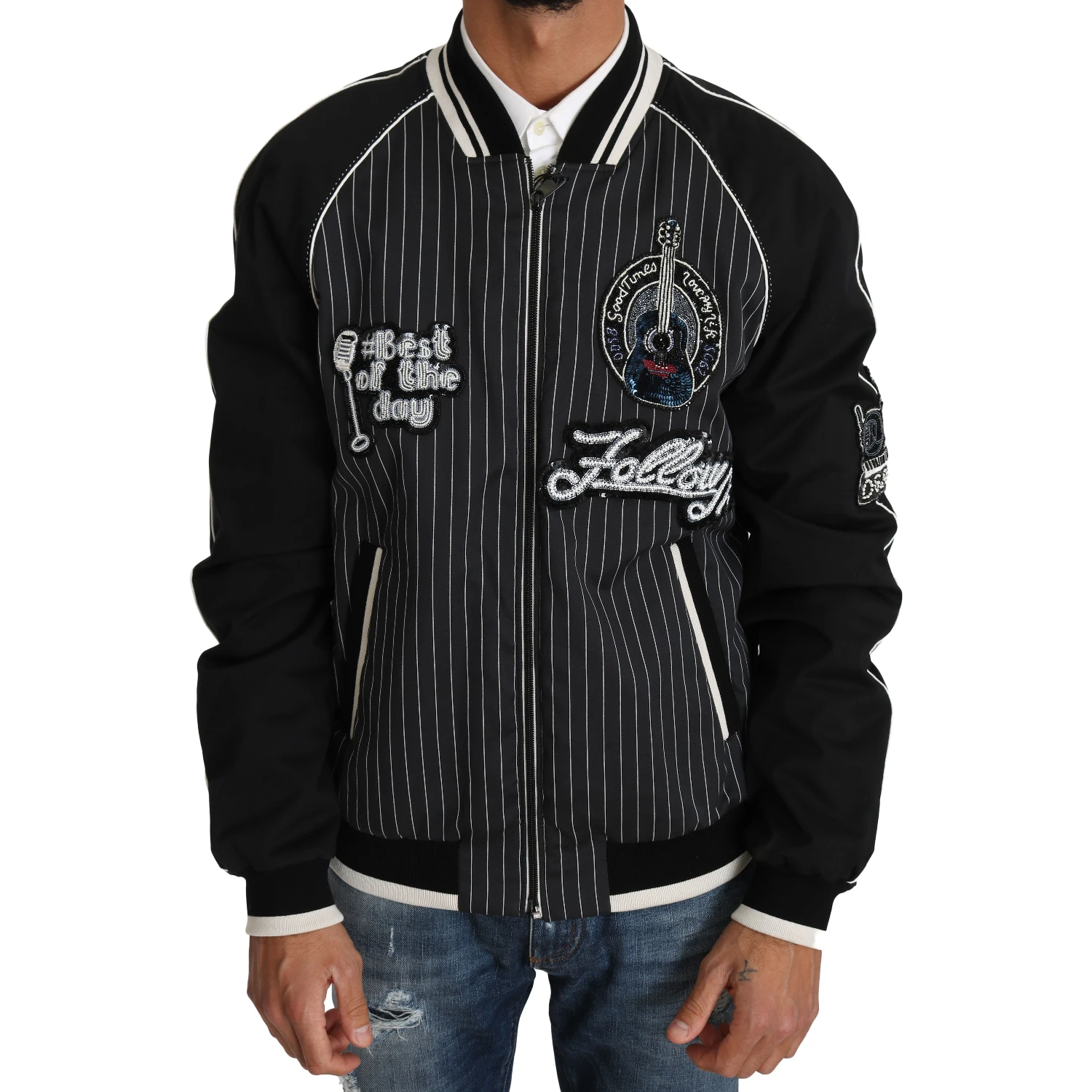 Black DD58 SG62 Sequined Beaded Jacket