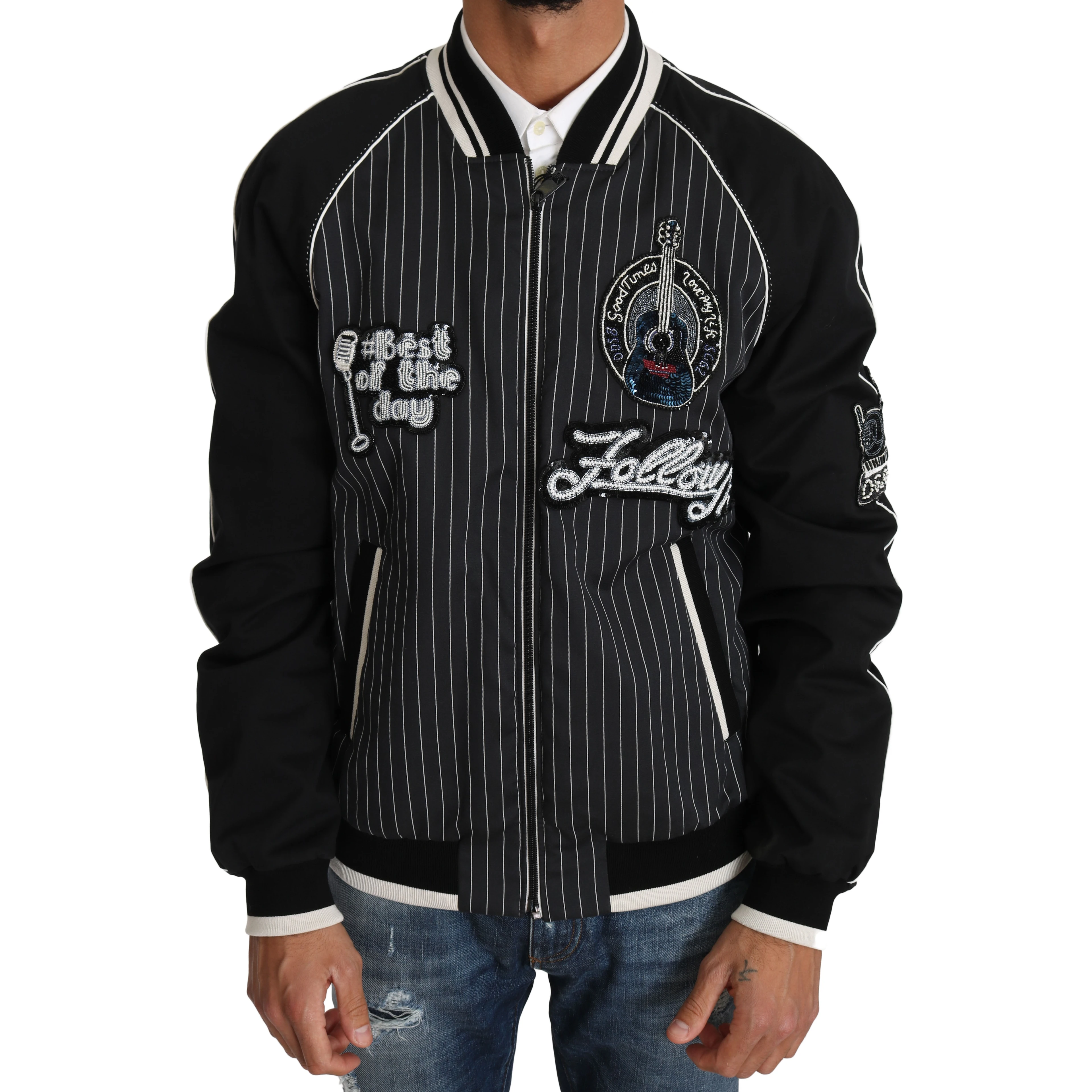 Black DD58 SG62 Sequined Beaded Jacket